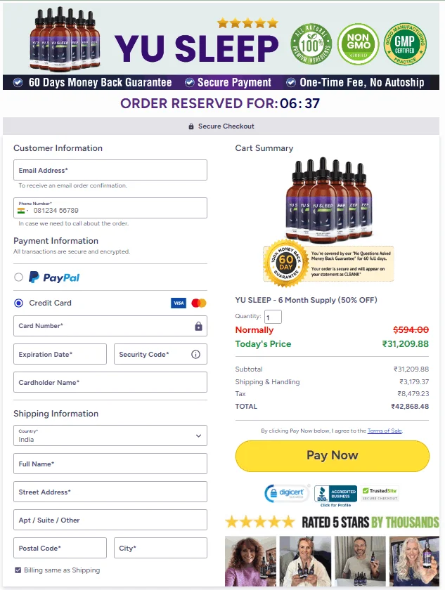 yu-sleep-checkout-page